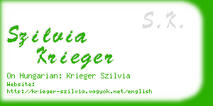 szilvia krieger business card